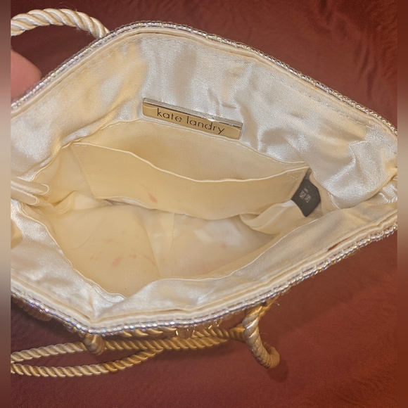 Kate Landry Vtg Party/Cocktail Shiny Beaded Bucket Bag w/Rope Long Straps G.U.C. - Picture 4 of 8